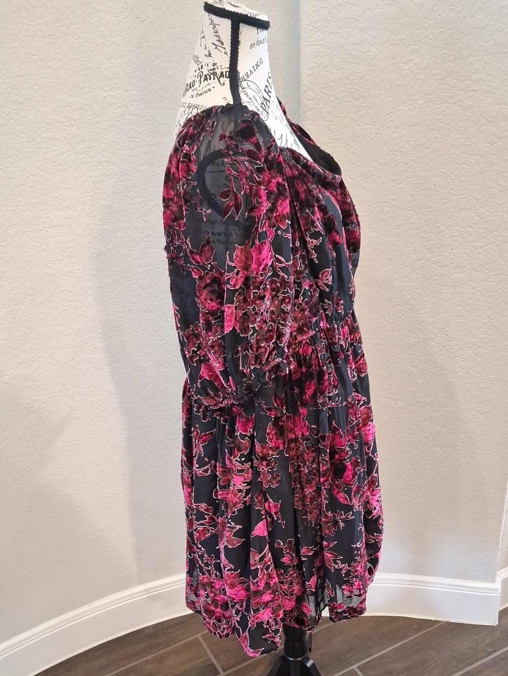 Torrid Velvet Burnout Babydoll Sweetheart Neckline Mini Dress Plus Size 22 - Picture 4 of 12